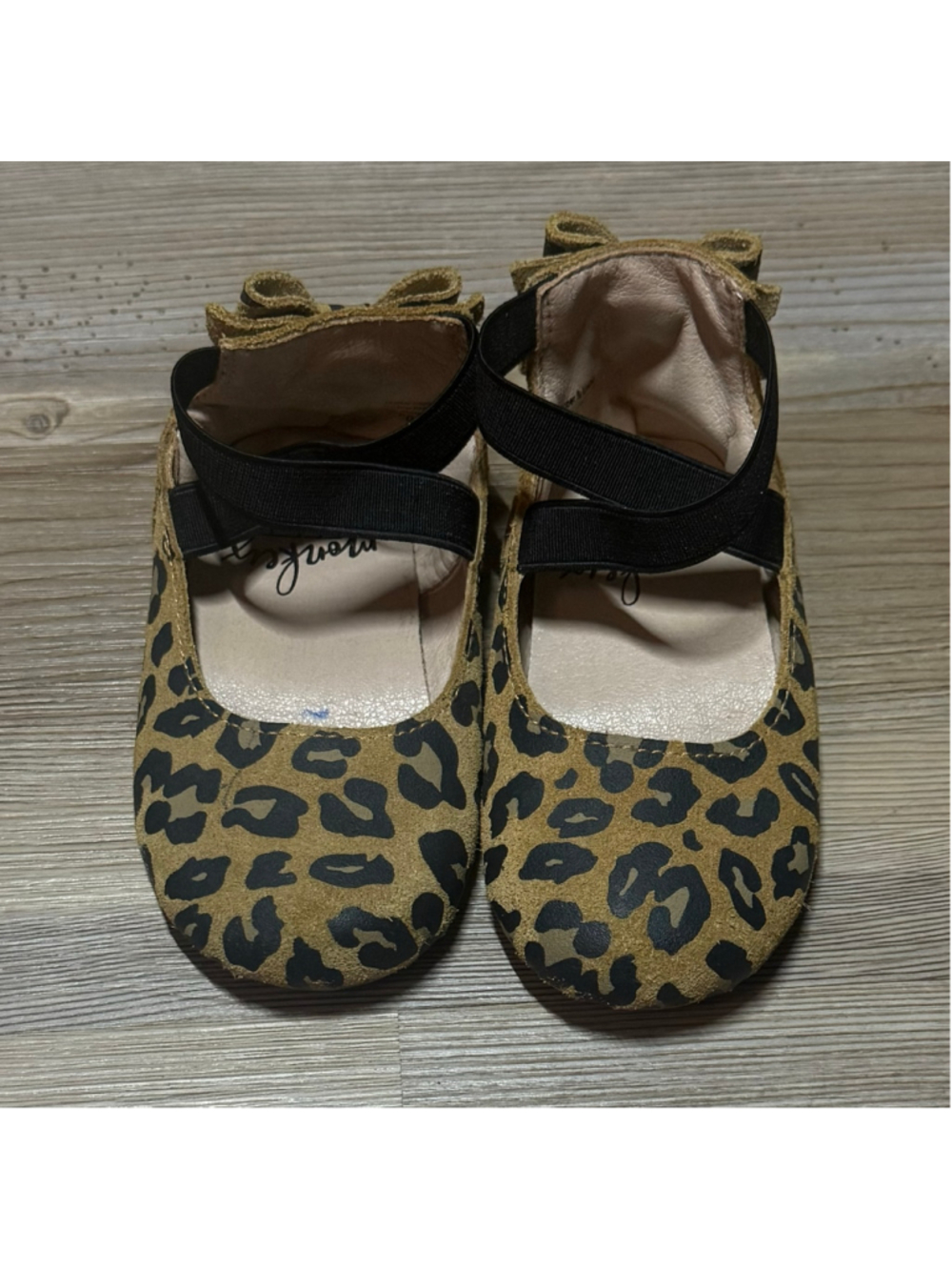 Monkey Feet Baby Leopard Print Moccasins 18-24M Brown Black